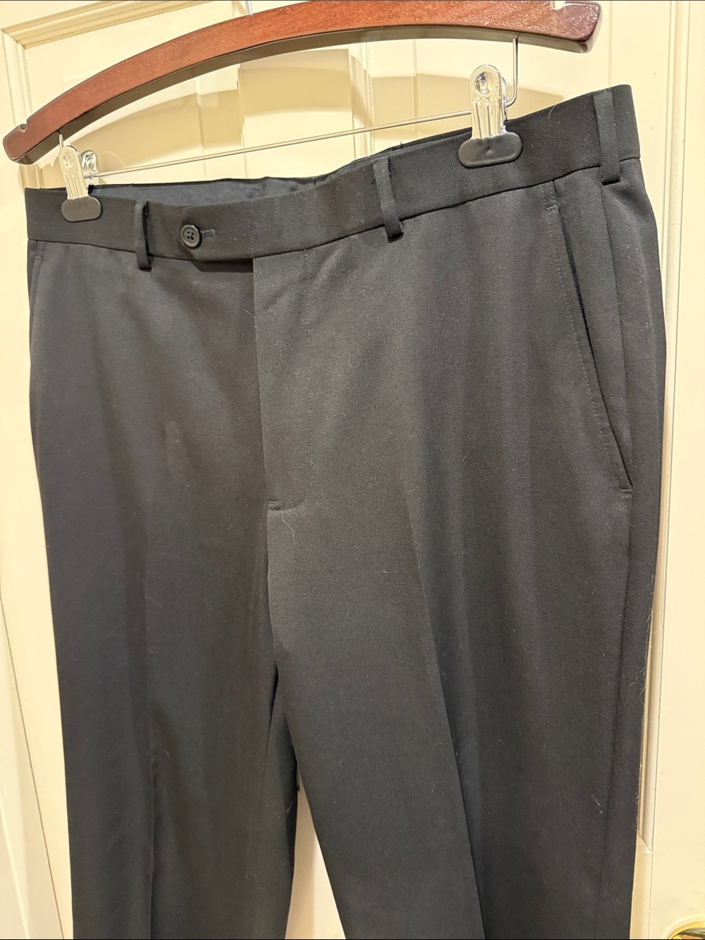 Men’s Brooks Brothers Regent Black Tailored Wool Dress Pants Size 36/34